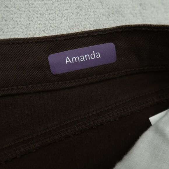 Gloria Vanderbilt Jeans Women's 16P Brown Amanda High-Rise Straight 25" Inseam - Picture 10 of 16